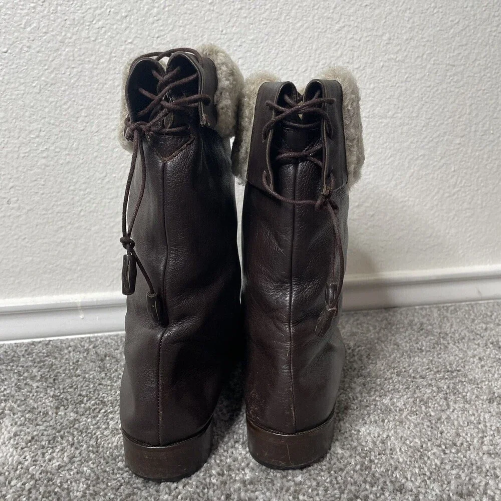 Sesto Meucci Italy Brown Leather Zip Ankle Fashion Boots Womens Size 8 N